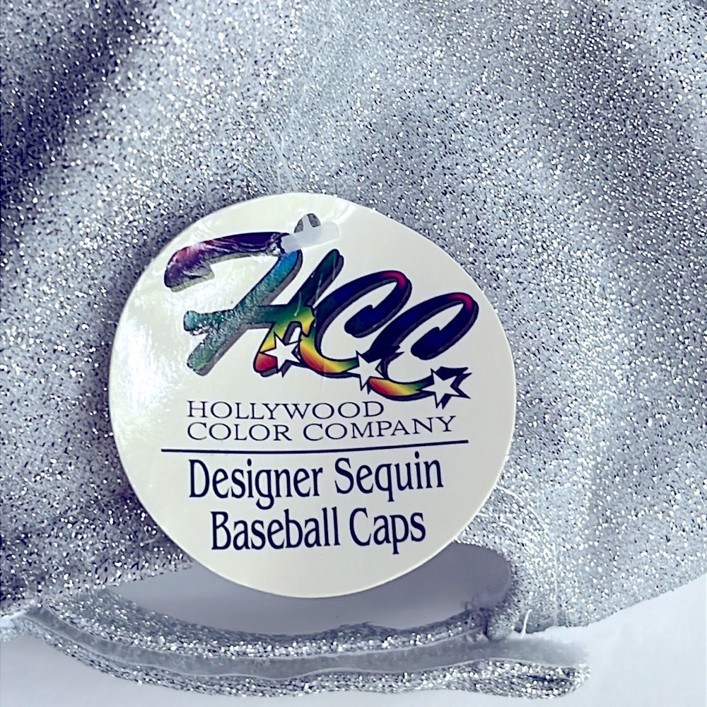 Silver Cap Hat Blingy Shiny Glitter Glitzy Ball Cap NWT - Picture 3 of 7
